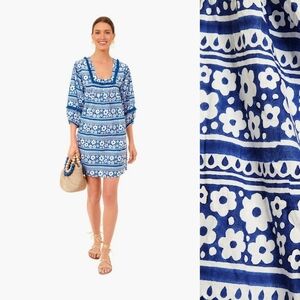 NWT Tuckernuck Blue Beach Petal Paradis Floral Print Catalans Coverup Dress